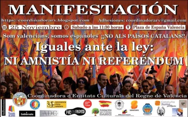 25 11 23 Manifestación Iguales ante la ley Ni amnistía Ni referéndum